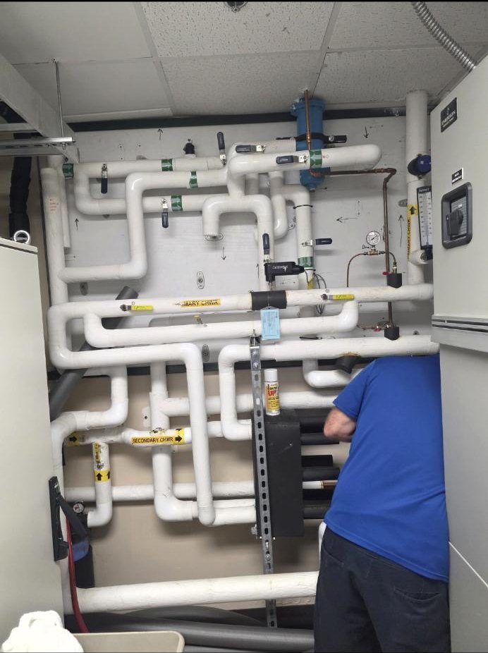 Labeled PVC valves and piping